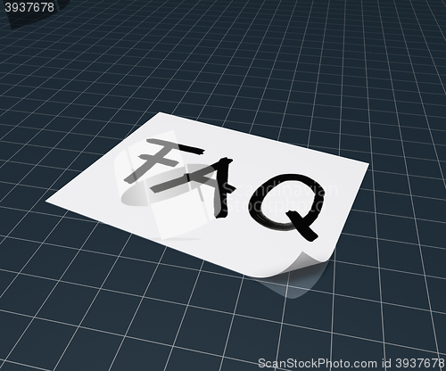 Image of the word faq on paper sheet - 3d rendering