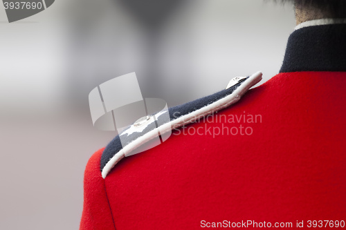 Image of detail of the London guards uniform