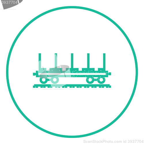 Image of Cargo wagon line icon.