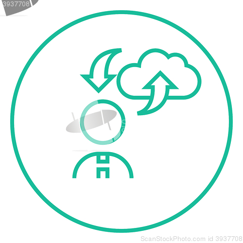 Image of Cloud computing line icon.