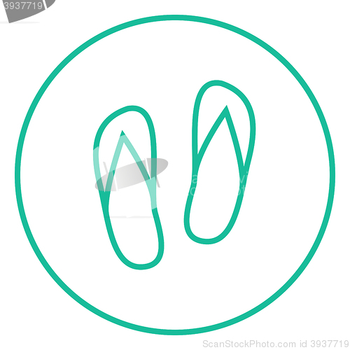 Image of Beach slipper line icon.