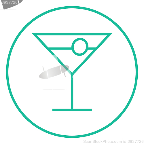 Image of Cocktail glass line icon.