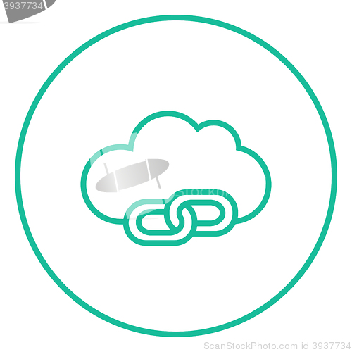 Image of Cloud computing line icon.