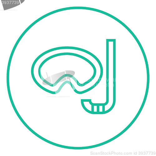 Image of Mask and snorkel line icon.