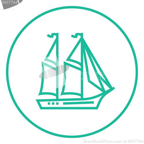 Image of Sailboat line icon.