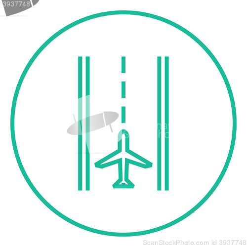 Image of Airport runway line icon.