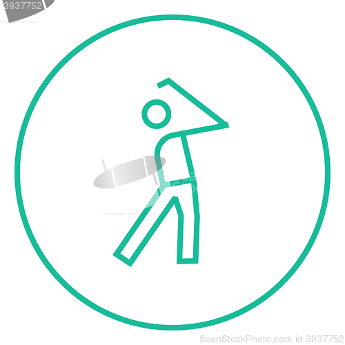 Image of Golfer line icon.