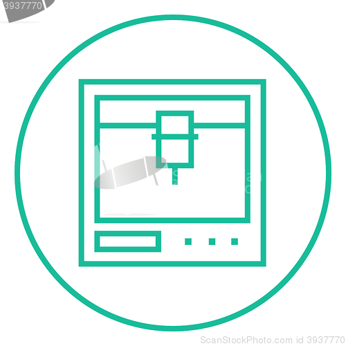 Image of Tree D printing line icon.