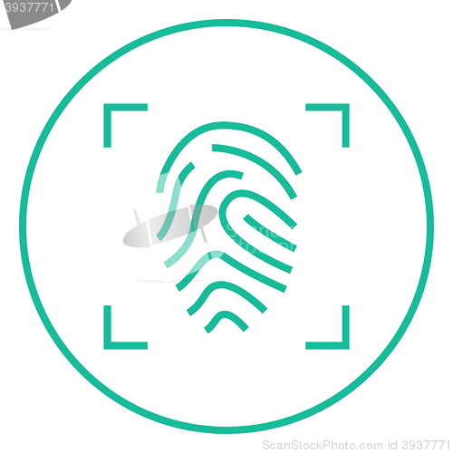 Image of Fingerprint scanning line icon.