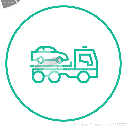 Image of Car towing truck line icon.