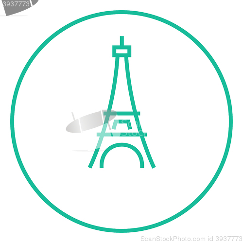 Image of Eiffel Tower line icon.