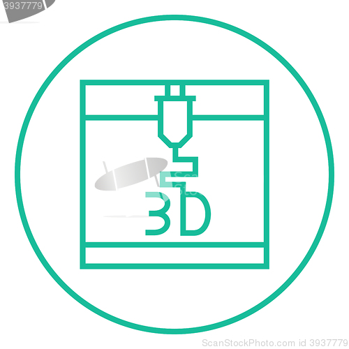 Image of Tree D printing line icon.