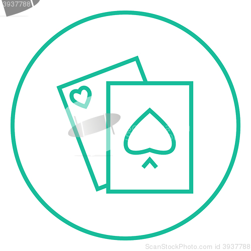 Image of Playing cards line icon.