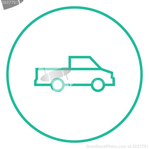 Image of Pick up truck line icon.