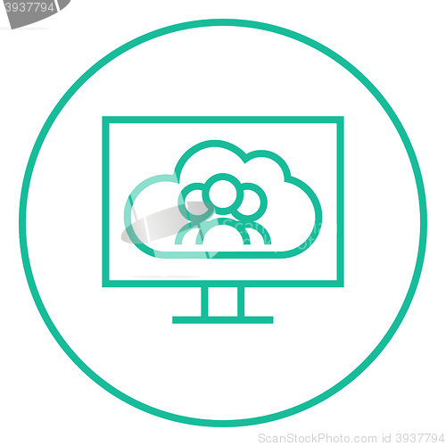 Image of Cloud computing line icon.