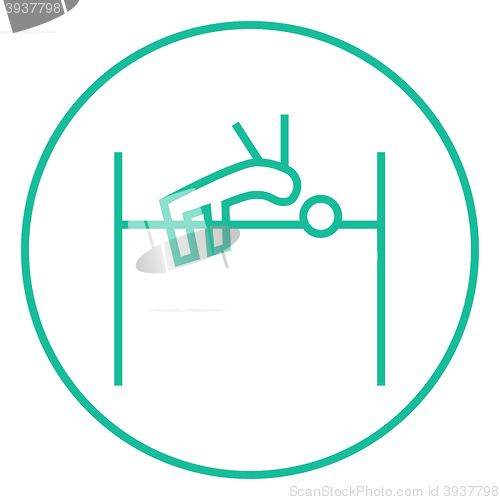 Image of High jump line icon.