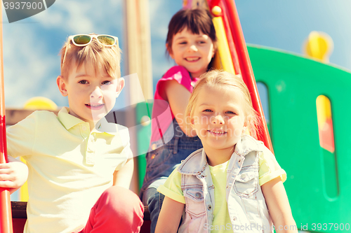 Image of group of happy kids on children playground