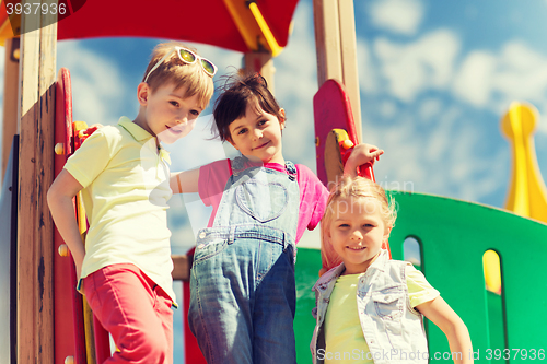 Image of group of happy kids on children playground