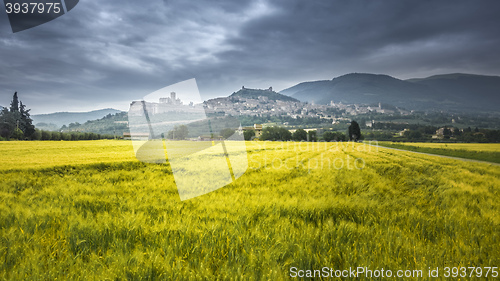 Image of Assisi in Italy Umbria at the evening