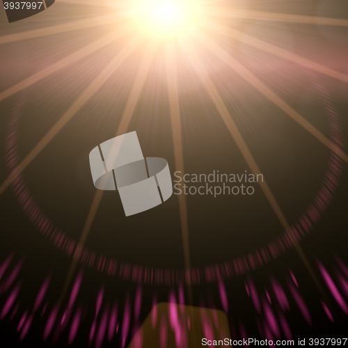 Image of sun with rays ands sparkles