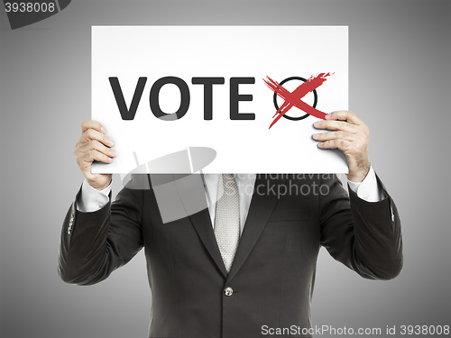 Image of business man message vote