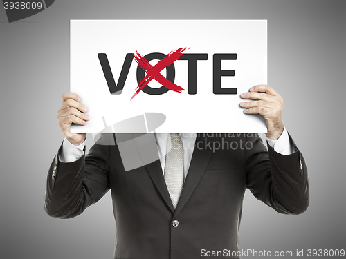 Image of business man message vote