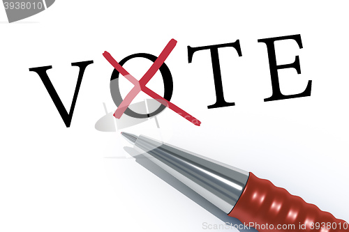 Image of red ballpen vote