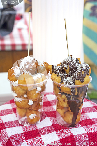 Image of Fritters with sugar and chocolate