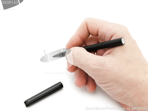 Image of Felt Pen In Man Hand 