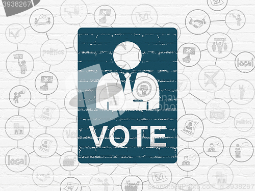 Image of Political concept: Ballot on wall background