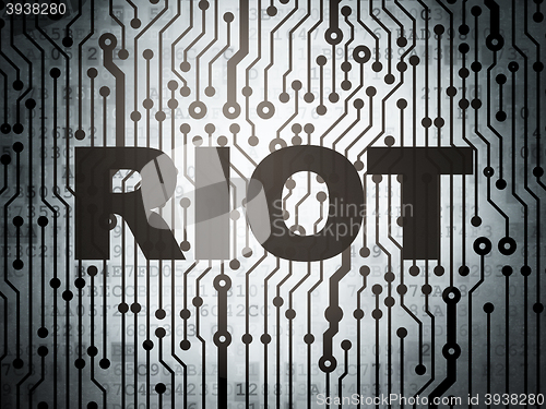 Image of Political concept: circuit board with Riot