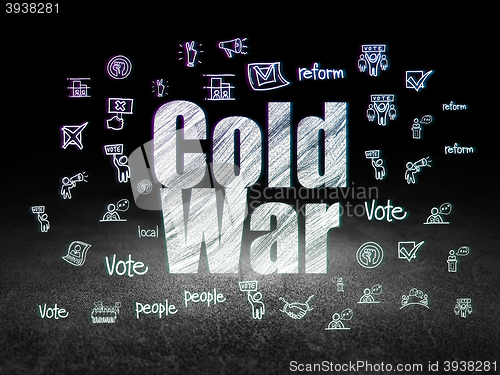 Image of Politics concept: Cold War in grunge dark room