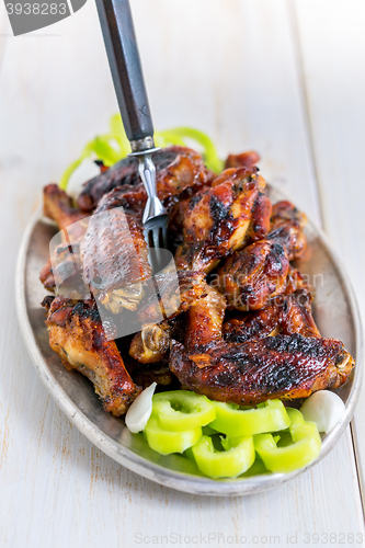 Image of Chicken wings in honey and soy sauce.