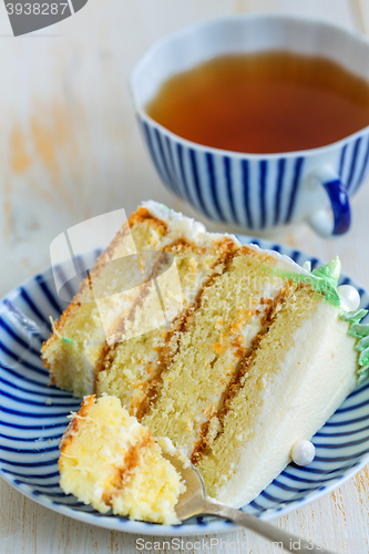 Image of Piece of cake for tea.