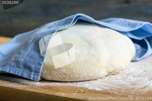 Image of Dough proofing on a linen napkin.