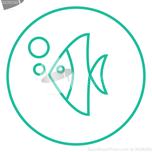 Image of Fish under water line icon.