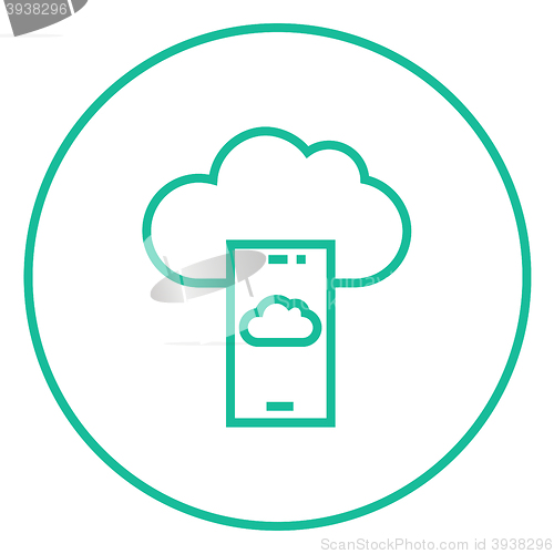 Image of Cloud computing line icon.