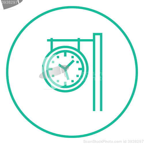 Image of Train station clock line icon.