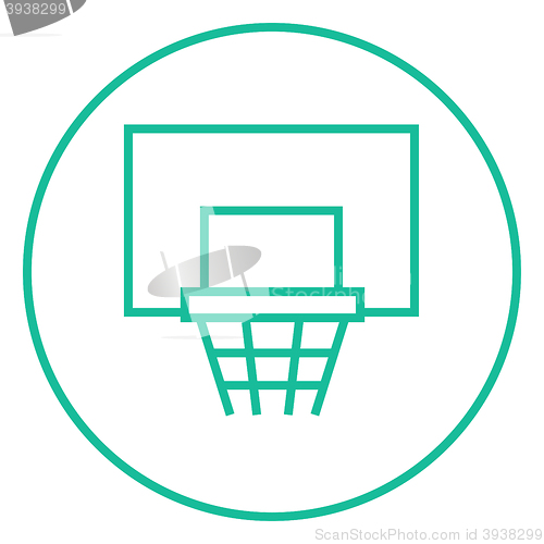 Image of Basketball hoop line icon.