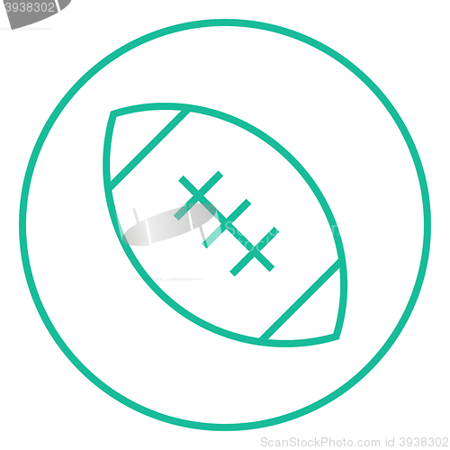 Image of Rugby football ball line icon.