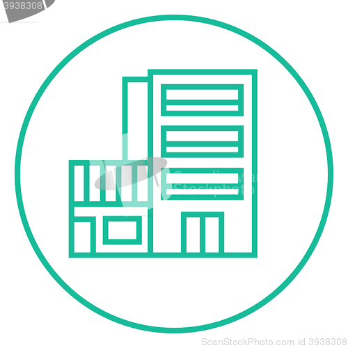 Image of Hotel building line icon.