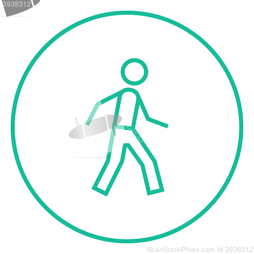 Image of Pedestrianism line icon.