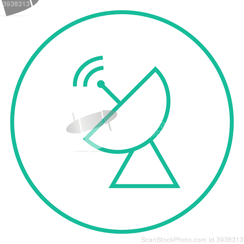 Image of Radar satellite dish line icon.