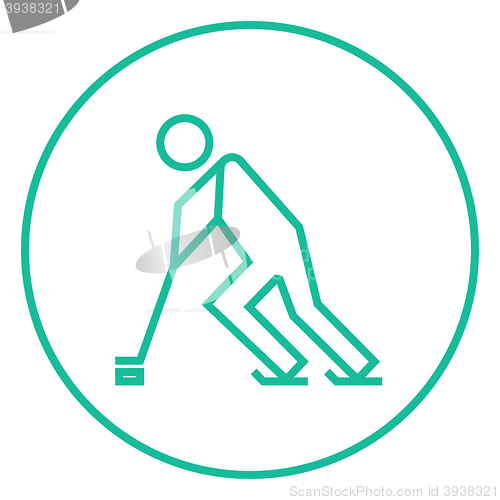 Image of Hockey player line icon.