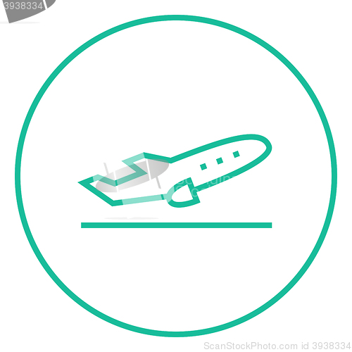 Image of Plane taking off line icon.