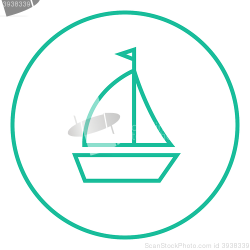 Image of Sailboat line icon.