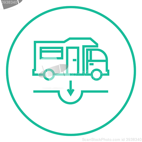 Image of Motorhome and sump line icon.