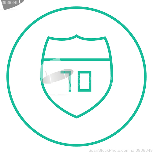 Image of Route road sign line icon.