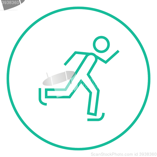 Image of Speed skating line icon.