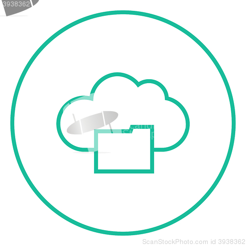 Image of Cloud computing line icon.